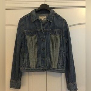 Rag and Bone Denim Jacket with Crochet Panels Excellent Condition Size M